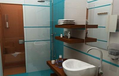 Elegantes Badezimmer im Echo Residence All Suite Luxury Hotel in Tihany, auf der Halbinsel am Plattensee - ✔️ Echo Residence Tihany ✔️ Echo All Suite Hotel Tihany